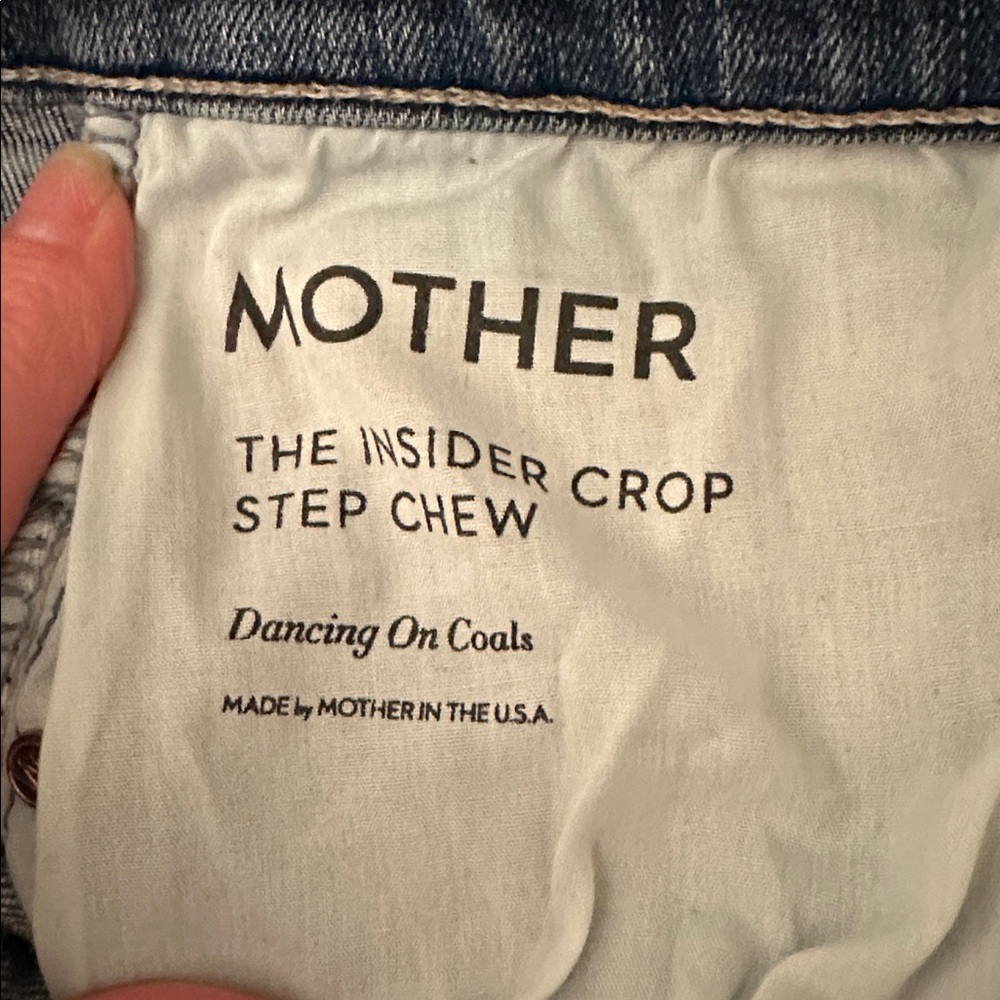 MOTHER Blue Distressed Straight Leg Jeans - Picture 3 of 4